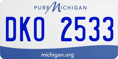 MI license plate DKO2533