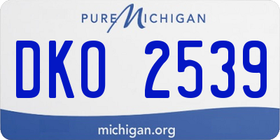 MI license plate DKO2539