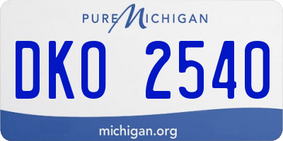 MI license plate DKO2540