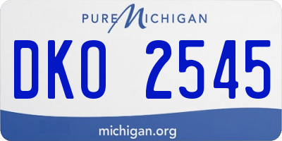 MI license plate DKO2545
