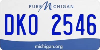 MI license plate DKO2546