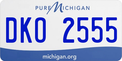 MI license plate DKO2555