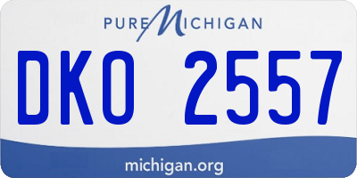 MI license plate DKO2557