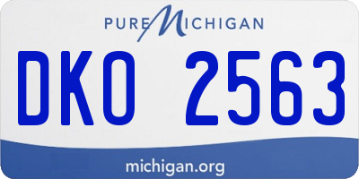 MI license plate DKO2563