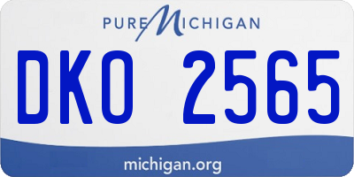 MI license plate DKO2565