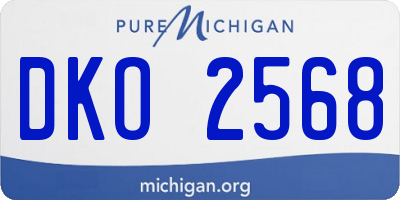 MI license plate DKO2568