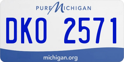 MI license plate DKO2571