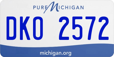 MI license plate DKO2572
