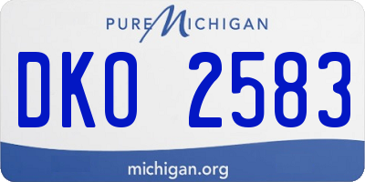 MI license plate DKO2583