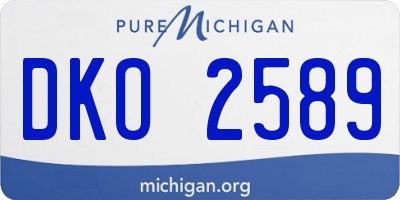 MI license plate DKO2589