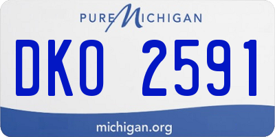MI license plate DKO2591