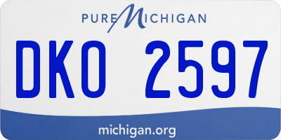 MI license plate DKO2597