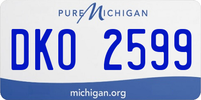 MI license plate DKO2599