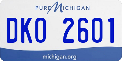 MI license plate DKO2601