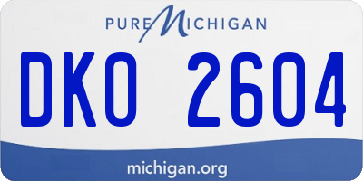 MI license plate DKO2604