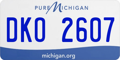 MI license plate DKO2607