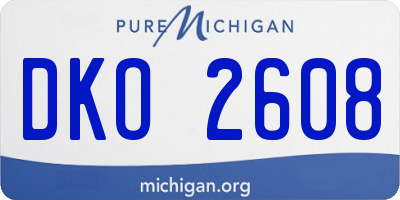 MI license plate DKO2608