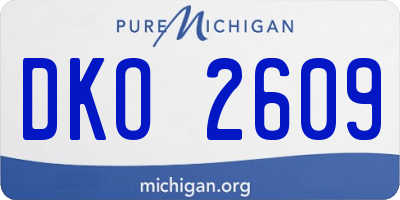 MI license plate DKO2609