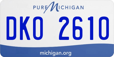 MI license plate DKO2610