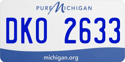MI license plate DKO2633