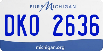 MI license plate DKO2636