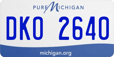 MI license plate DKO2640