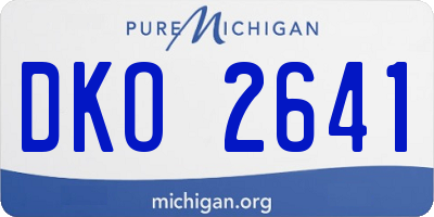 MI license plate DKO2641