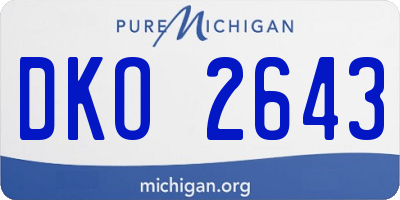 MI license plate DKO2643