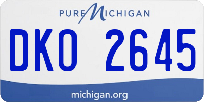 MI license plate DKO2645