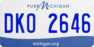 MI license plate DKO2646
