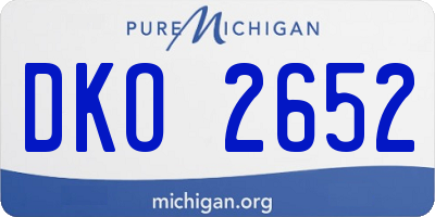 MI license plate DKO2652