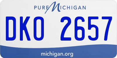 MI license plate DKO2657