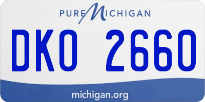 MI license plate DKO2660