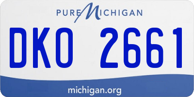 MI license plate DKO2661