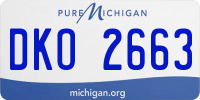MI license plate DKO2663