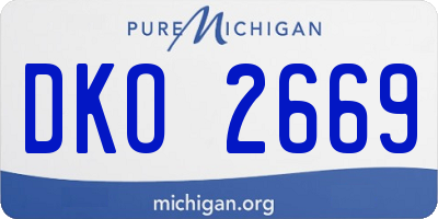 MI license plate DKO2669