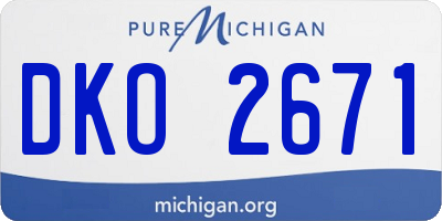 MI license plate DKO2671
