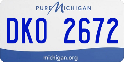 MI license plate DKO2672