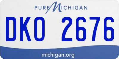 MI license plate DKO2676