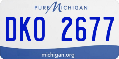 MI license plate DKO2677