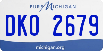 MI license plate DKO2679