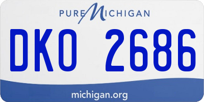 MI license plate DKO2686