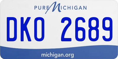 MI license plate DKO2689