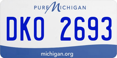 MI license plate DKO2693