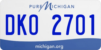 MI license plate DKO2701