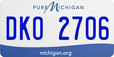 MI license plate DKO2706
