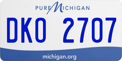 MI license plate DKO2707