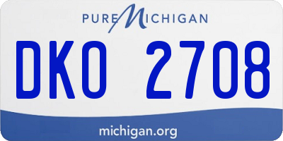 MI license plate DKO2708