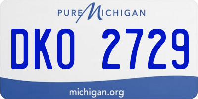 MI license plate DKO2729