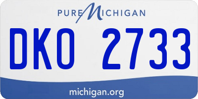 MI license plate DKO2733